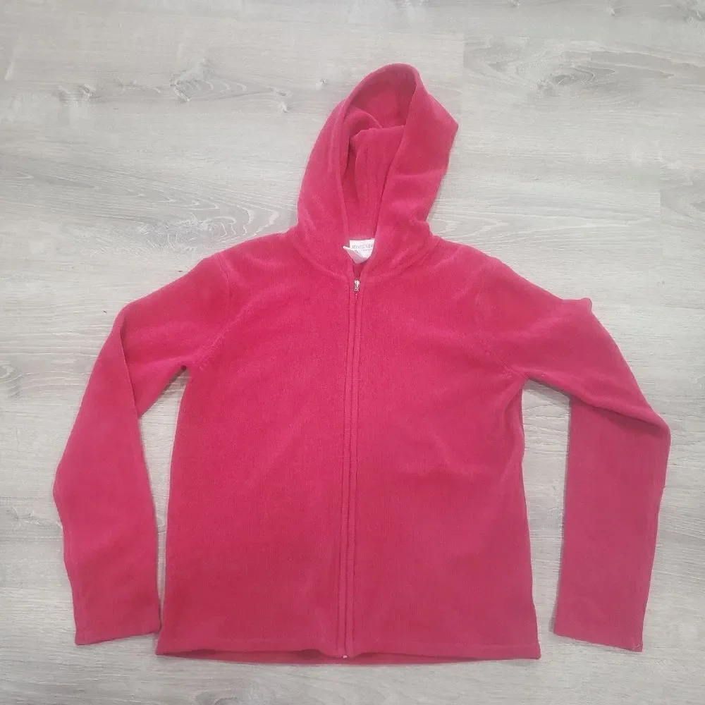 Jones New York Sport Full Zip Red‎ Long Sleeve Sweater Hoodie Womens Size Medium